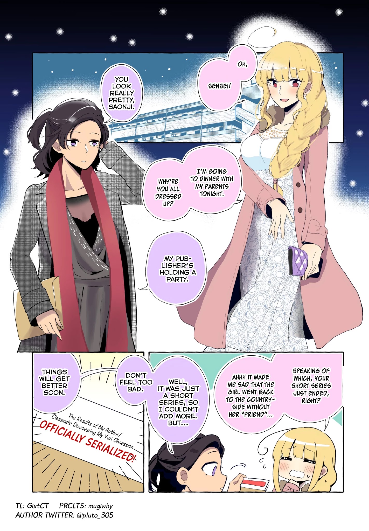 As A Result Of A Classmate's Obsession With Yuri, I Was Exposed As An Author Chapter 23.1: Bonus Art + Announcement - Picture 1