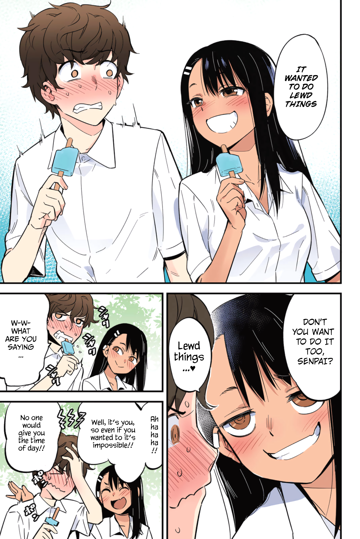 Ijiranaide, Nagatoro-San Vol.2 Chapter 14.3: Colored Omake 1: Don't You Want To Do It Too, Senpai? - Picture 2