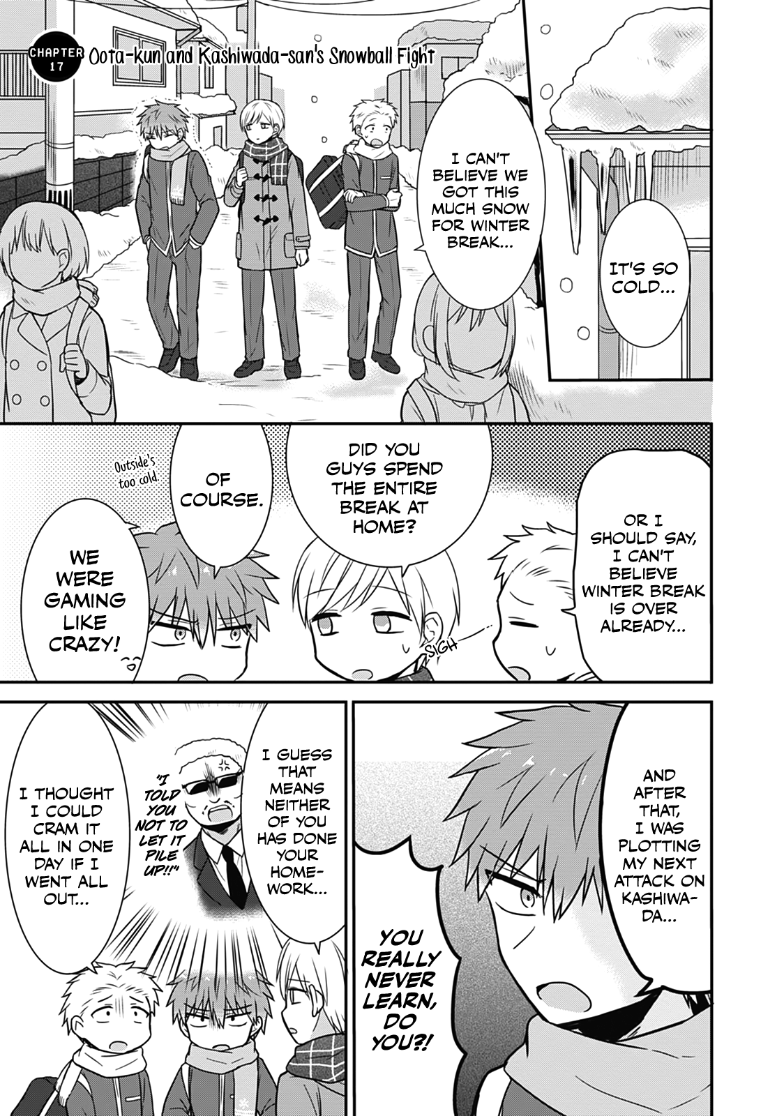 Expressionless Kashiwada-San And Emotional Oota-Kun Vol.2 Chapter 17: Oota-Kun And Kashiwada-San's Snowball Fight - Picture 1
