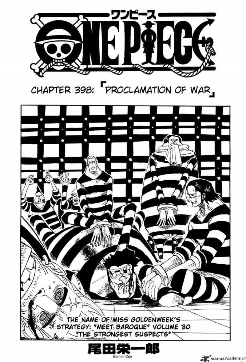 One Piece Chapter 398 : Proclamation Of War - Picture 1