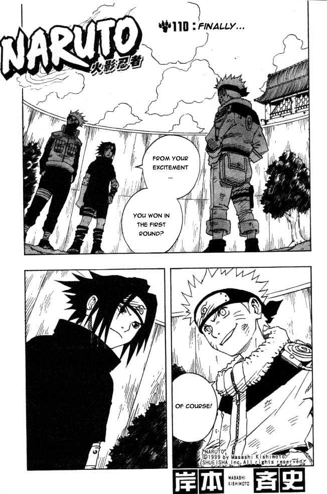 Naruto Vol.13 Chapter 110 : Finally!! - Picture 1